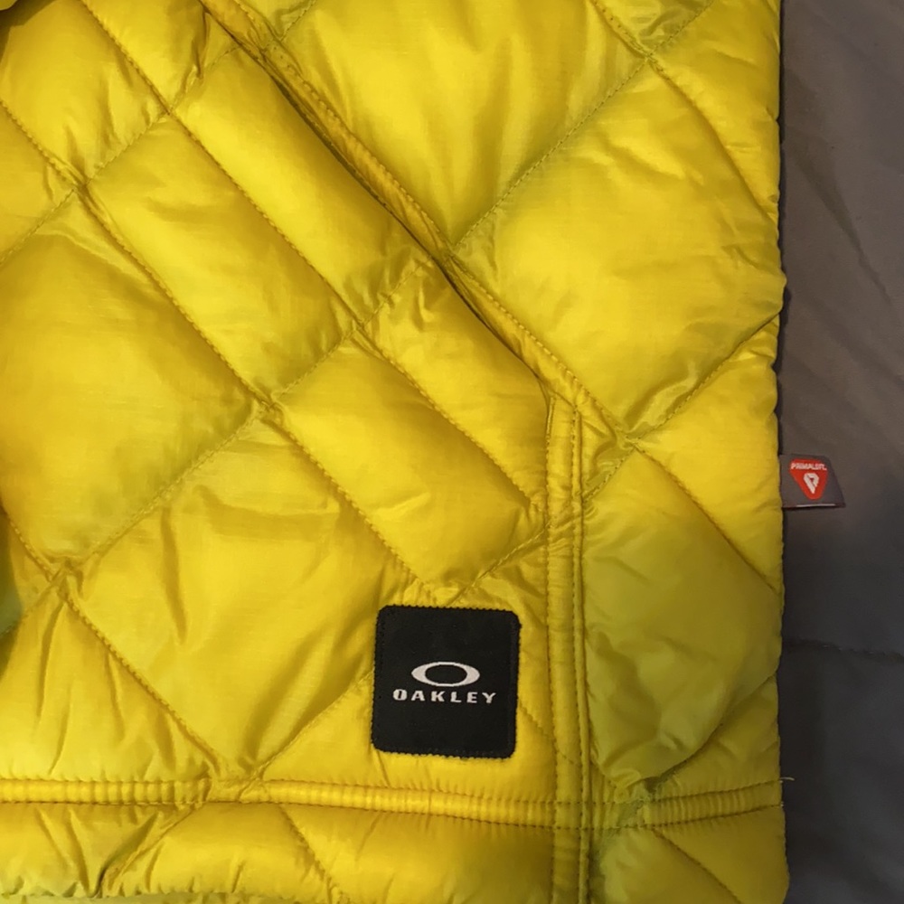 Oakley Yellow Quilted Hooded Winter Jacket (Lrg) - Picture 2 of 6